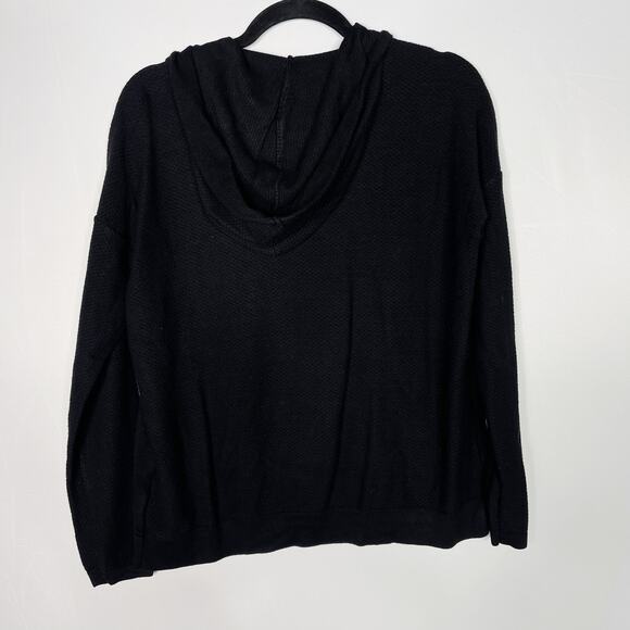 Evolution Womens Medium M Black Sweater Hoodie Knit Long Sleeve Casual Cozy - Picture 2 of 7